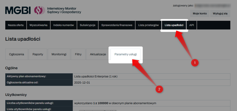 Zrzut 1 - Jak pobrać przez API treść ogłoszeń dłużnika