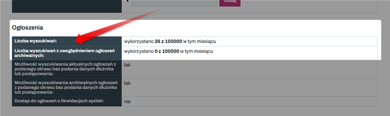 Zrzut 4 - Jak sprawdzić wykorzystanie limitów