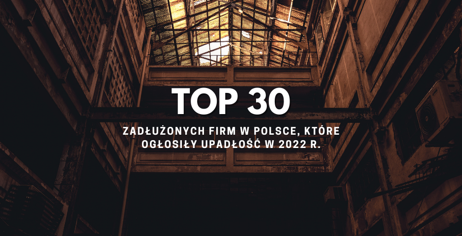 Top 30 zadłużonych firm w Polsce, które ogłosiły upadłość w 2022 r_blog