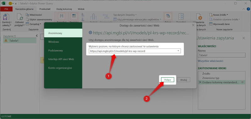 Zrzut 12 - Jak pobrać dane z MGBI API przez Power Query w programie Microsoft Excel