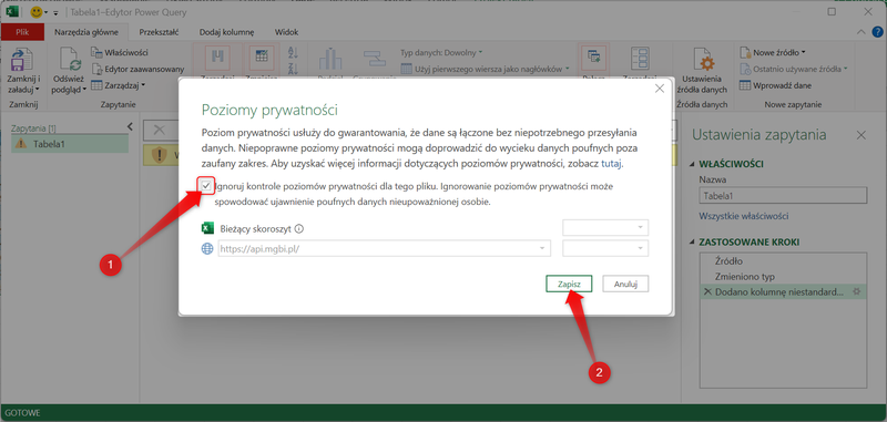 Zrzut 14 - Jak pobrać dane z MGBI API przez Power Query w programie Microsoft Excel