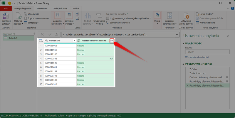 Zrzut 17 - Jak pobrać dane z MGBI API przez Power Query w programie Microsoft Excel