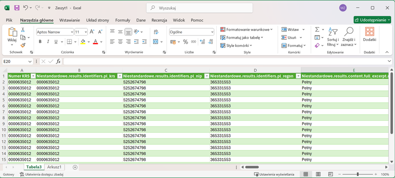 Zrzut 20 - Jak pobrać dane z MGBI API przez Power Query w programie Microsoft Excel