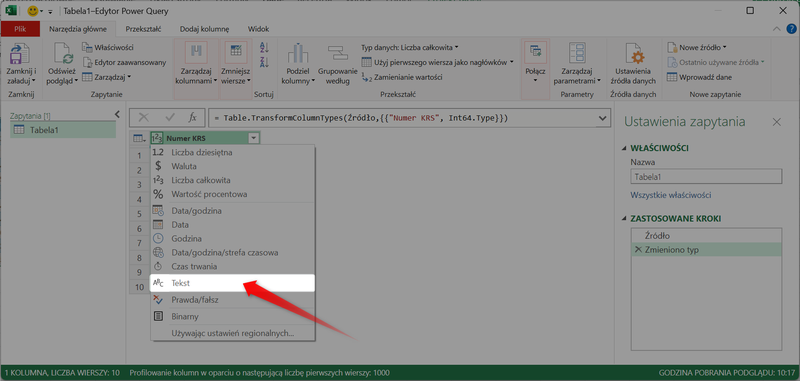 Zrzut 6 - Jak pobrać dane z MGBI API przez Power Query w programie Microsoft Excel
