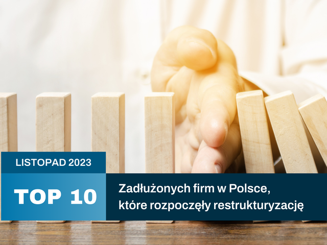 top 10 zadluzonych firm w polsce, ktore rozpoczely restrukturyzacje listopad 2023